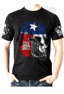 T-shirt Danse Country homme Last Rebels "Santiags et chapeau de cowboy sur drapeau du Texas"