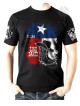 T-shirt danse country homme - Bottes & chapeau sur drapeau texan - Vue de face