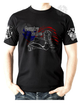 T-shirt danse country homme LAST REBELS - Bottes & Chapeau USA - Vue de face
