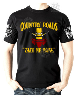 T-shirt danse country homme LAST REBELS - "Country Roads, Take Me Home" - Vue de face