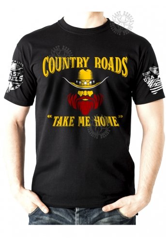 T-shirt Danse Country homme Last Rebels "Country roads, take me home" John Denver