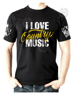 T-shirt danse country homme LAST REBELS - "I Love Country Music" - Vue de face