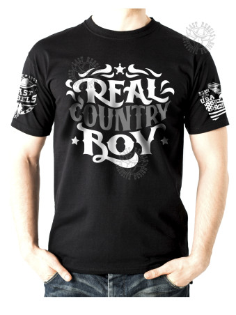 T-shirt danse country homme LAST REBELS - "Real Country Boy" - Vue de face