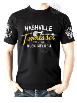 T-shirt danse country homme LAST REBELS - "Nashville Tennessee" - Vue de face