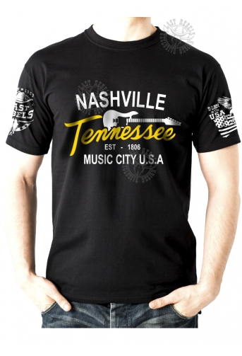 T-shirt Danse Country homme Last Rebels "Nashville Tennessee, capitale de la Country"