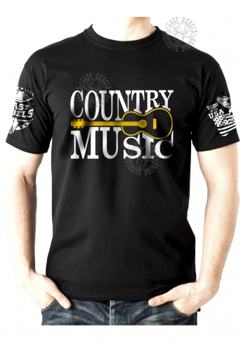 T-shirt Danse Country homme Last Rebels "Musique Country orné par une guitare folk"
