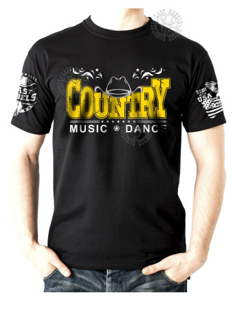 T-shirt danse country homme LAST REBELS - "Country Music and Dance" - Vue de face