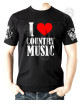 T-shirt I LOVE COUNTRY MUSIC – Cœur rouge – LAST REBELS - Vue de face