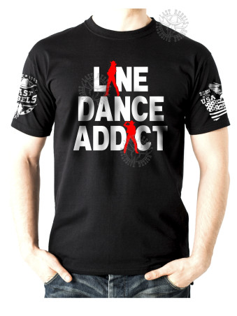 T-shirt LINE DANCE ADDICT – Passion country – LAST REBELS - Vue de face