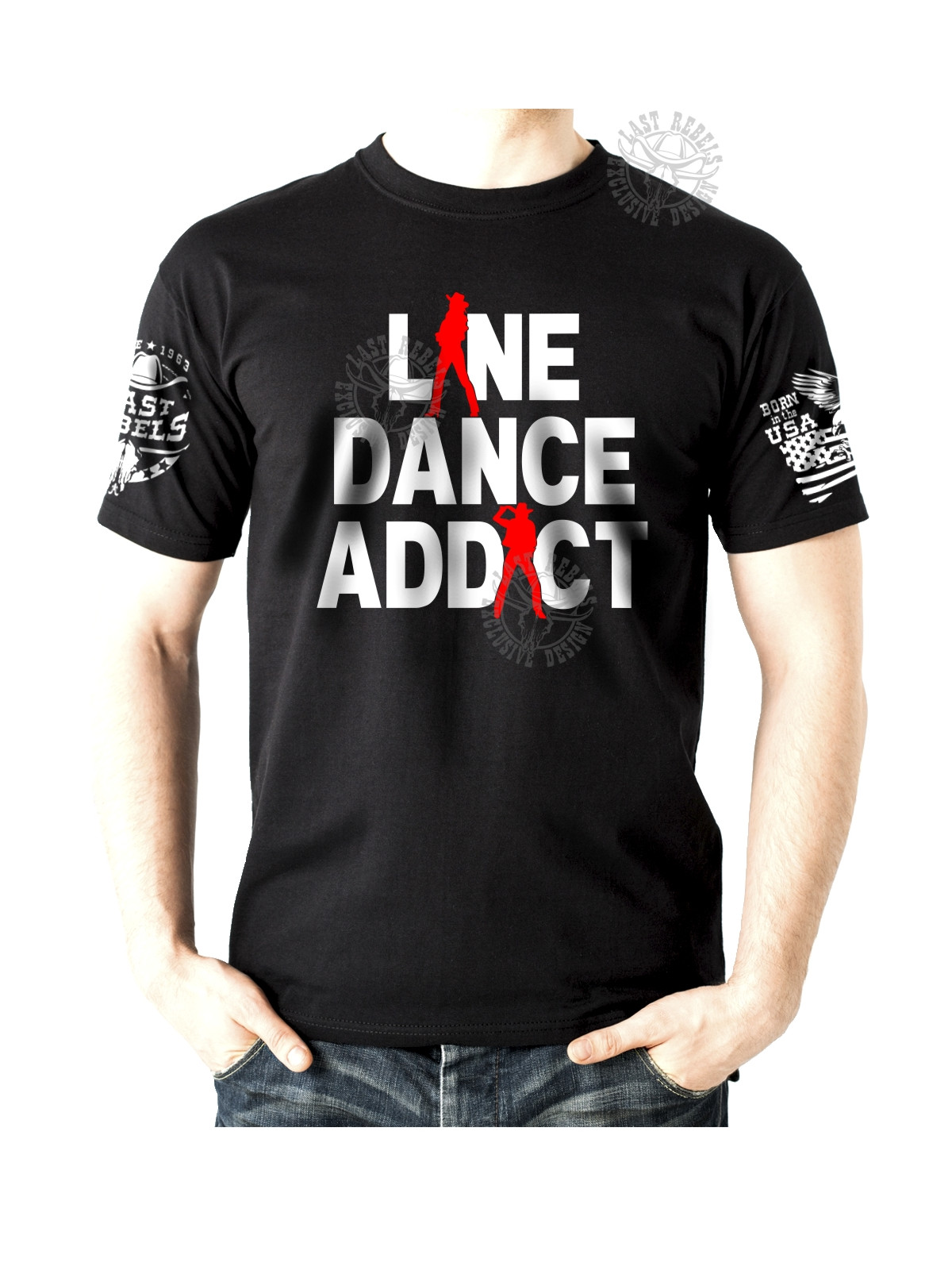 T-shirt LINE DANCE ADDICT – Passion country – LAST REBELS - Vue de face