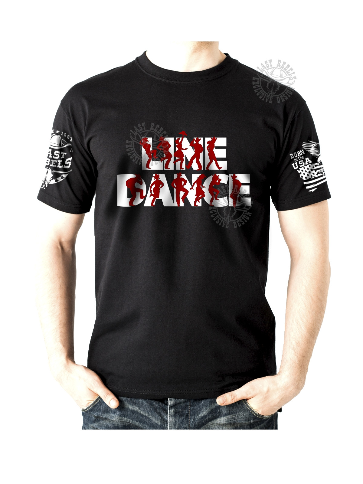 T-shirt LINE DANCE – Danseurs rouges – LAST REBELS - Vue de face