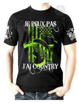T-shirt danse country homme LAST REBELS - "Je peux pas, j’ai Country" - vue de face
