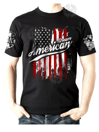 T-shirt danse country homme LAST REBELS - "Rêvons d'Amérique" couleur - Vue de face