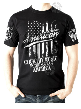 T-shirt danse country homme LAST REBELS - "Rêvons d'Amérique" - Vue de face