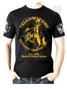 T-shirt danse country homme LAST REBELS - "Yellowstone & Rodéo Prescott" - Vue de face