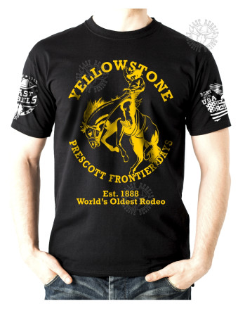 T-shirt danse country homme LAST REBELS - "Yellowstone & Rodéo Prescott" - Vue de face 