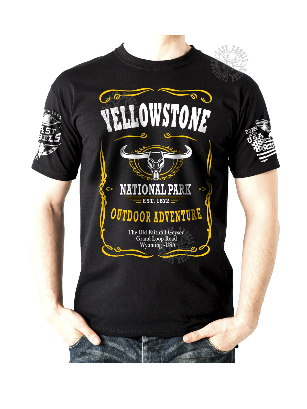 T-shirt danse country homme LAST REBELS - "Yellowstone" - Vue de face