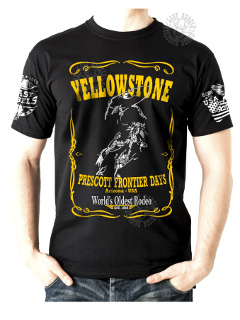 T-shirt danse country homme LAST REBELS - "Yellowstone & Rodéo Prescott" - Vue de face