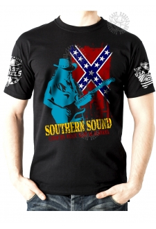T-shirt Danse Country homme Last Rebels "Southern sounds" sur drapeau sudiste