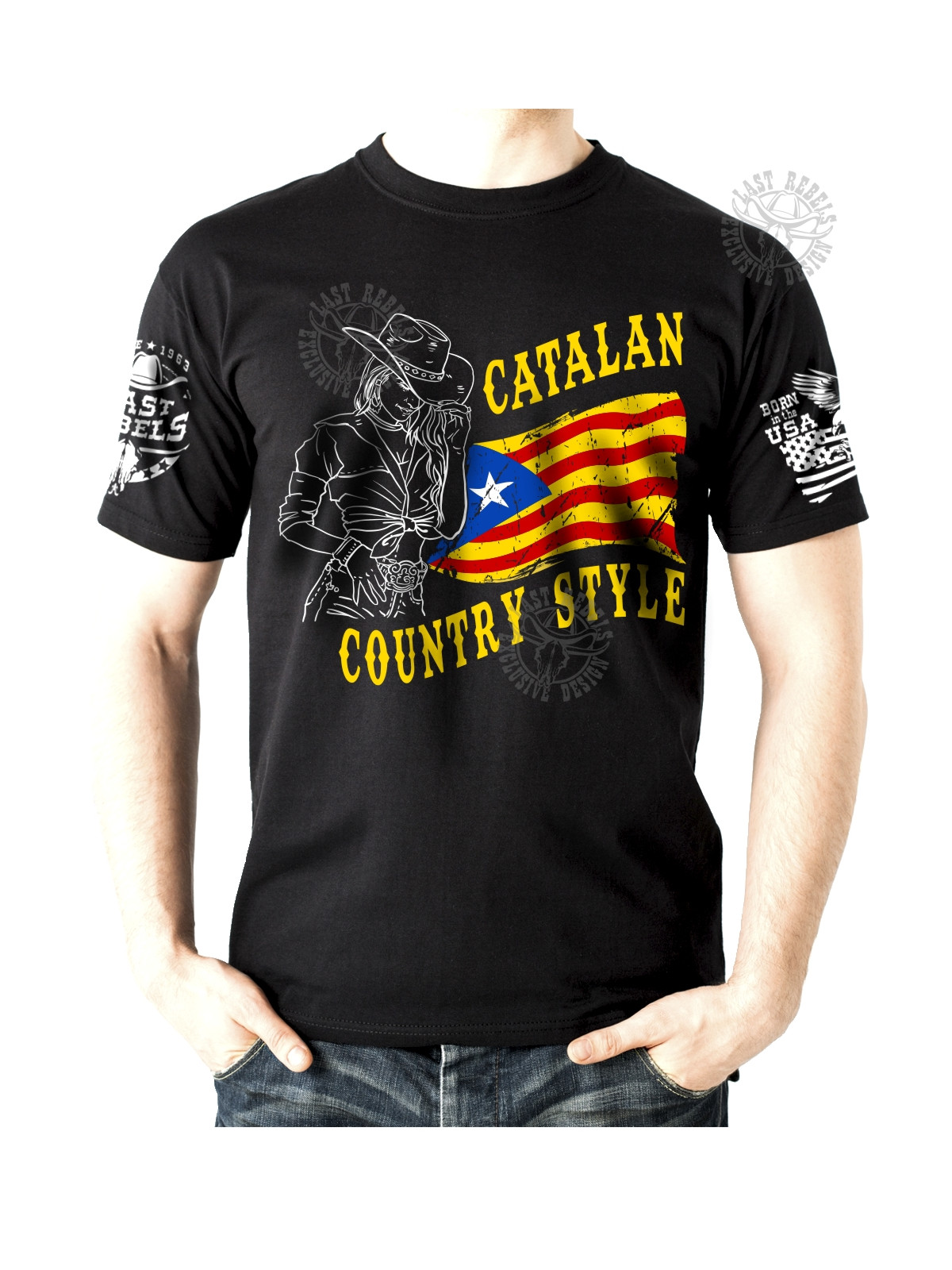 T-shirt danse country homme LAST REBELS - "Catalan Country Style" - Vue de face