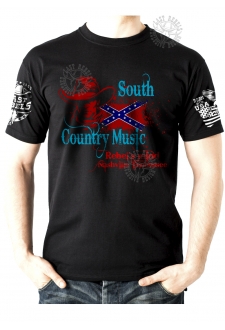 T-shirt Danse Country homme Last Rebels "Southern Country Music" sur drapeau sudiste"