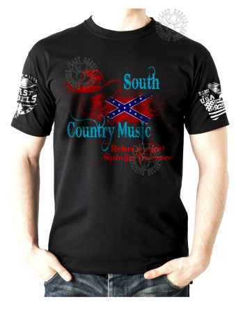 T-shirt danse country homme LAST REBELS - "South Country Music" - Vue de face