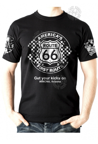 T-shirt Danse Country homme Last Rebels "Route 66" America's first route
