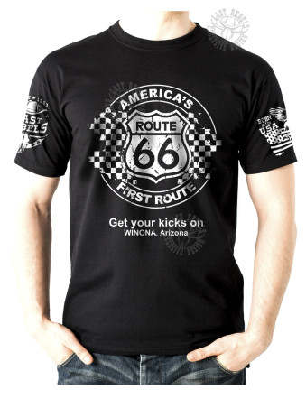 T-shirt danse country homme LAST REBELS - "Route 66" First Route - Vue de face