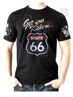 T-shirt danse country homme LAST REBELS - "Route 66 Get Your Kicks On" - Vue de face