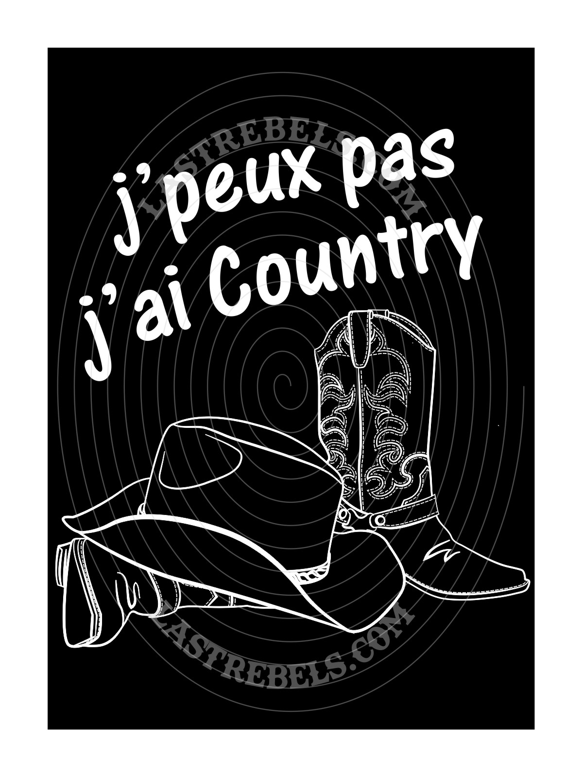 T-shirt femme Danse-Country "Je peux pas, j'ai Country" - LAST REBELS - Motif exclusif