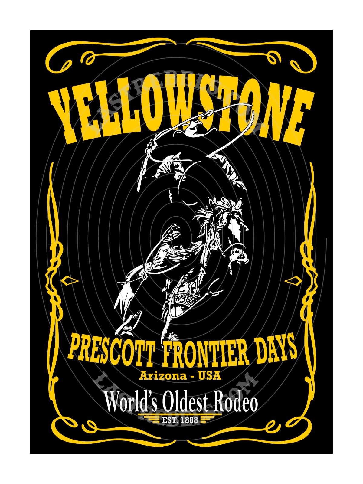 T-shirt femme Danse-Country "Yellowstone & Rodéo Prescott" - LAST REBELS - Motif exclusif