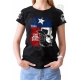 T-shirt Danse Country femme Last Rebels "Santiags et chapeau de cowboy sur drapeau du Texas"