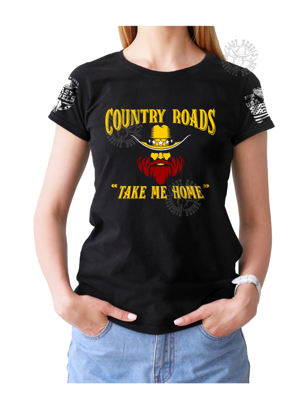 T-shirt femme Danse-Country "Country Roads" - LAST REBELS - Vue de face