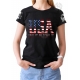 T-shirt Danse Country femme Last Rebels "L'amérique tu l'aimes ou tu la quittes"