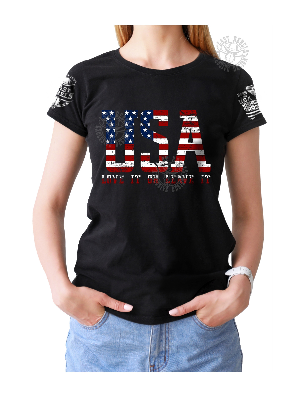 T-shirt femme Danse-Country "Spirit of America" - LAST REBELS - Vue de face