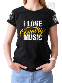 T-shirt femme Danse-Country "I Love Country Music" - LAST REBELS - Vue de face