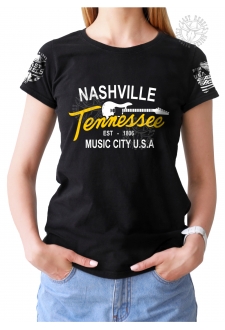 T-shirt Danse Country femme Last Rebels "Nashville Tennessee, capitale de la Country"