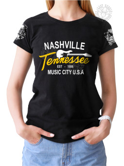 T-shirt femme Danse-Country "Nashville Tennessee" - LAST REBELS - Vue de face