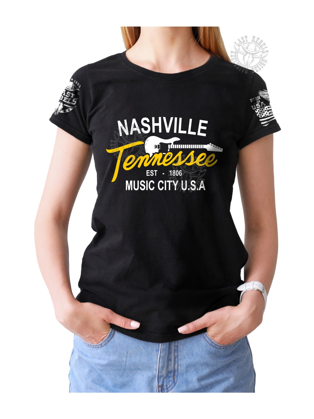 T-shirt femme Danse-Country "Nashville Tennessee" - LAST REBELS - Vue de face