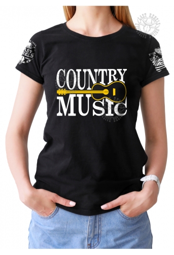 T-shirt Danse Country femme Last Rebels "Musique Country orné par une guitare folk"