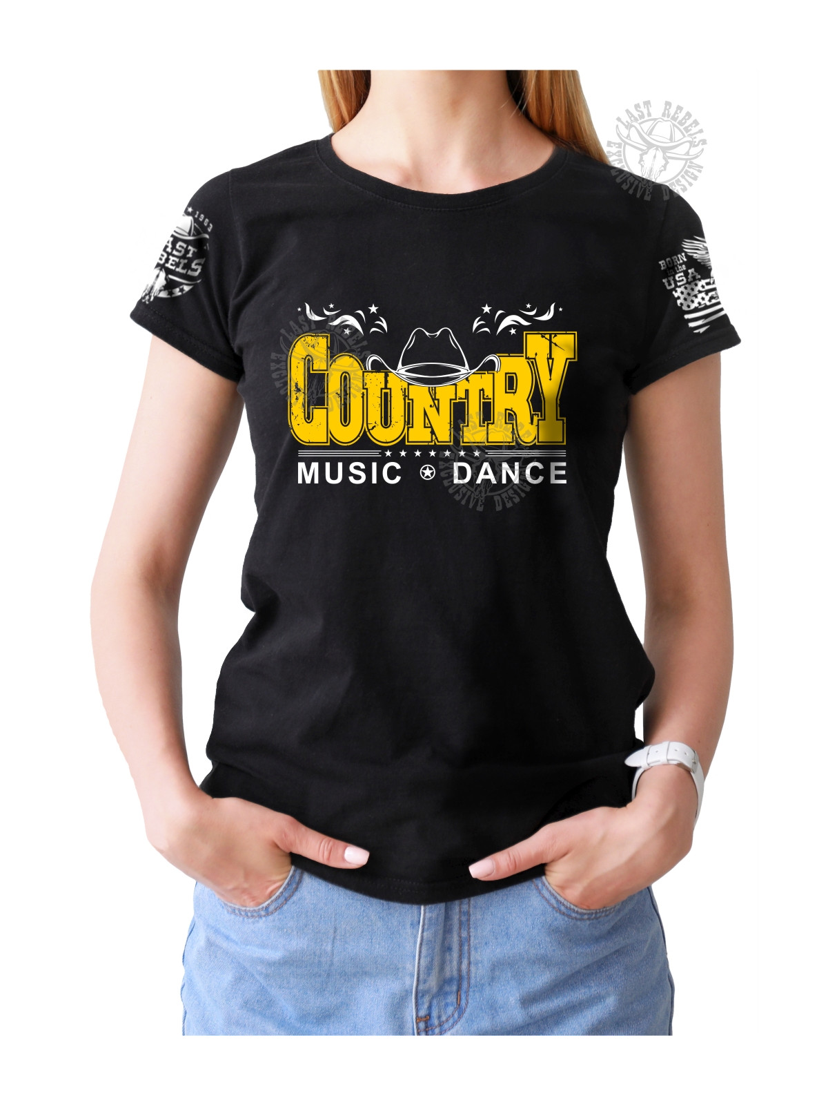 T-shirt femme Danse-Country "Country Music and Dance" - LAST REBELS - Vue de face