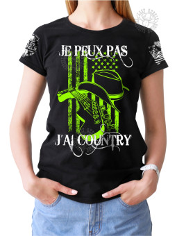 T-shirt femme Country "Je peux pas, j'ai Country" - LAST REBELS - Vue de face