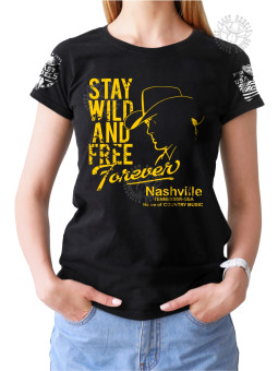 T-shirt femme Danse-Country "Cowboy Indomptable et Libre" - Vue de face