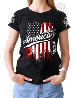 T-shirt femme Country "Rêvons d'Amérique" - LAST REBELS - Vue de face