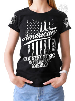 T-shirt femme Danse-Country "Rêvons d'Amérique" - LAST REBELS - Vue de face