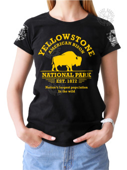 T-shirt femme Danse-Country "Yellowstone & Bisons" - LAST REBELS - Vue de face