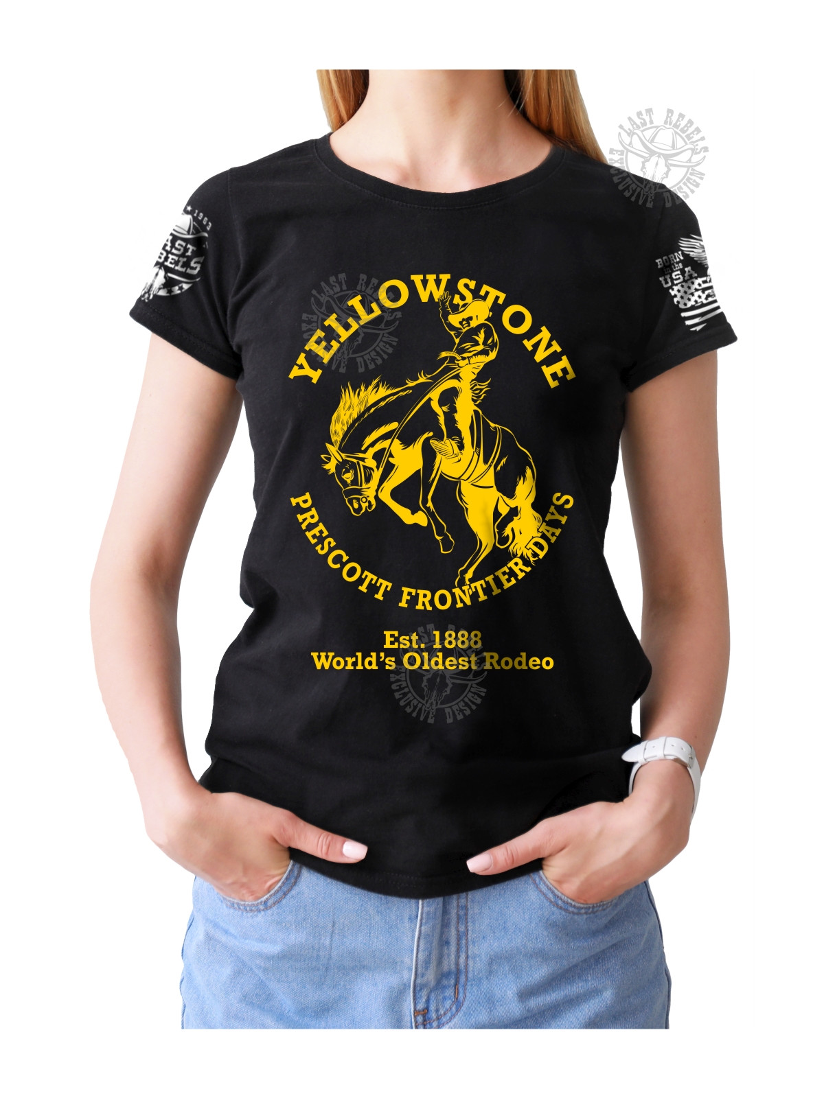T-shirt femme Danse-Country "Yellowstone" - LAST REBELS - Vue de face