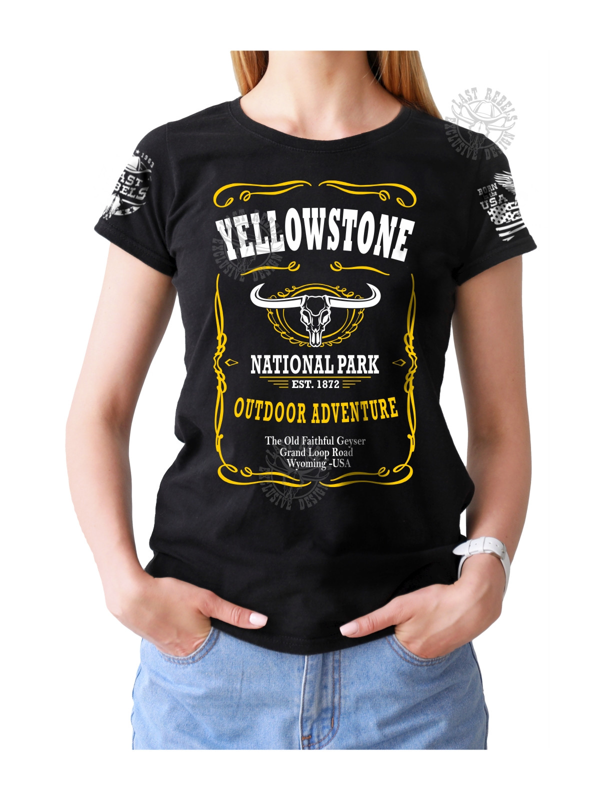 T-shirt femme Danse-Country "Yellowstone Aventure" - LAST REBELS - Vue de face