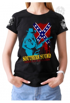 T-shirt Danse Country femme Last Rebels "Southern sounds" sur drapeau sudiste