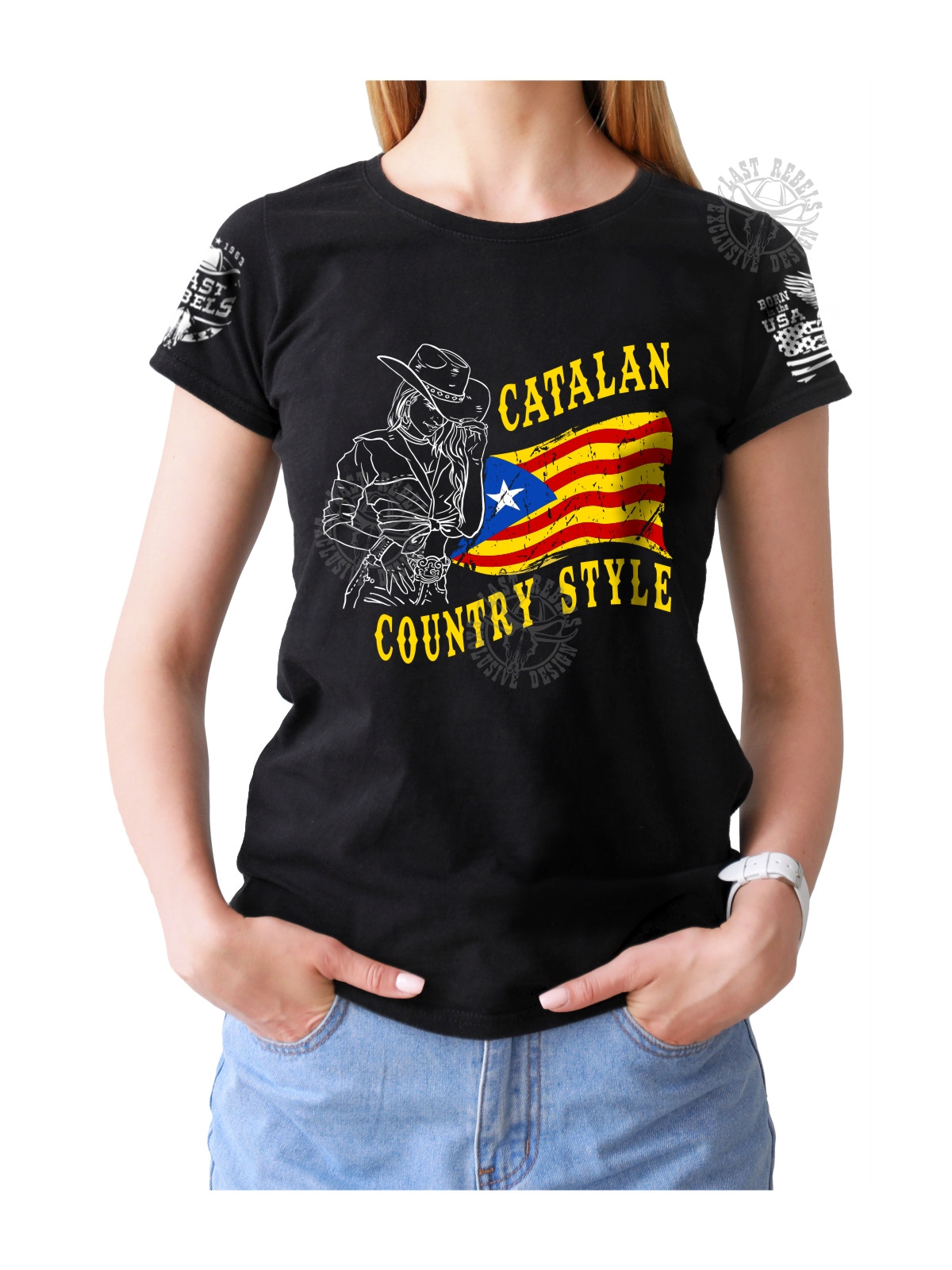 T-shirt femme Danse-Country "Catalan Country Style" - LAST REBELS - Vue de face